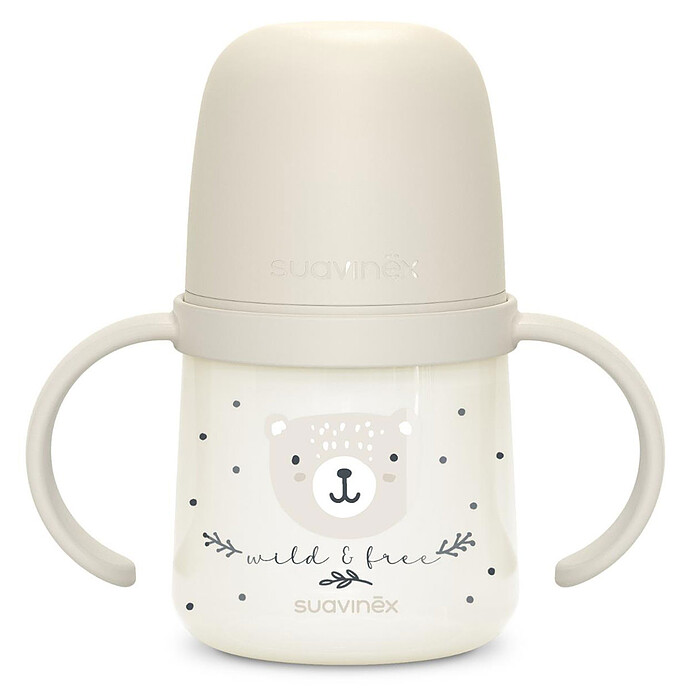Biberon à Anses Wild & Free Night and Day Beige - 150 ml  Suavinex