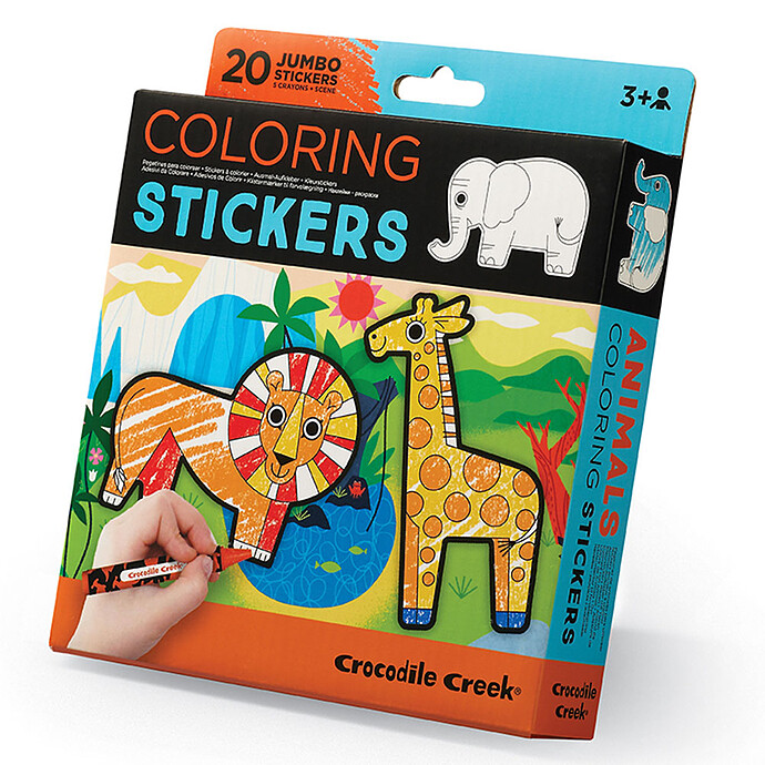 Autocollants à Colorier - Animaux Crocodile Creek