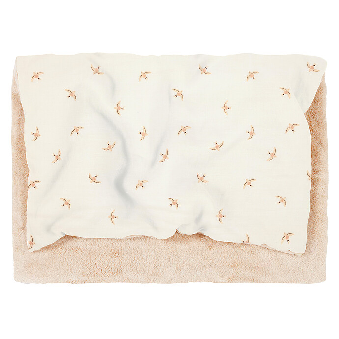 Couverture Hiver Wabi Sabi - Nude Haiku Birds Natural Nobodinoz