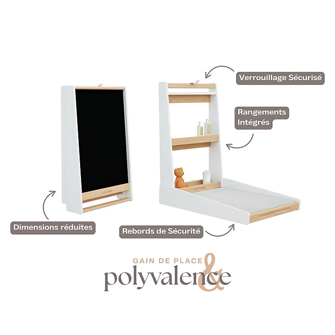 Table à Langer Murale Nami - Blanc Perle Jurababy