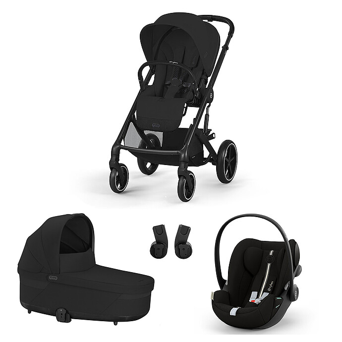 Poussette Trio Balios S Cadre Noir - Siège Auto Cloud G Plus i-Size - Nacelle S Lux - Moon Black Cybex