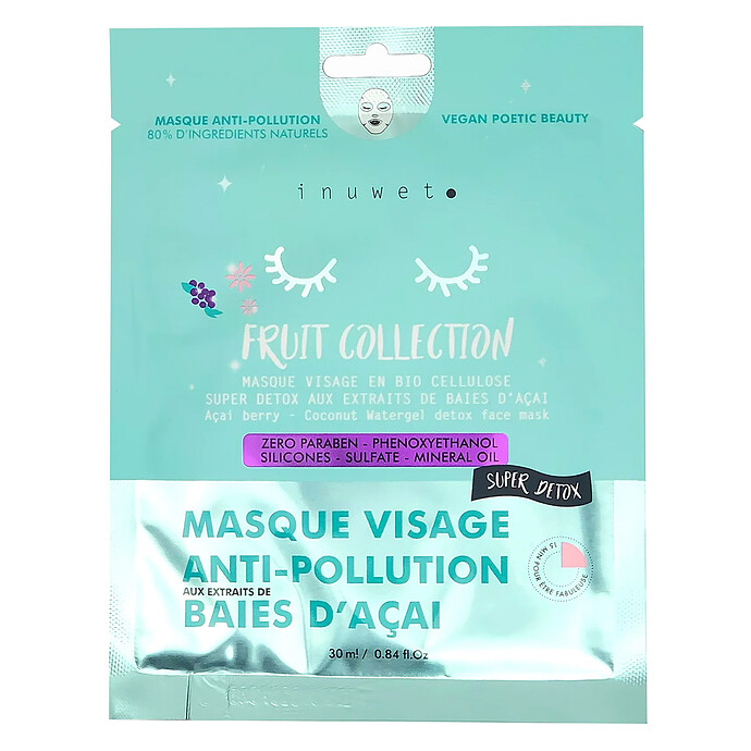 Masque Anti-pollution aux Extraits de Baies d'Açaï - 30 ml inuwet
