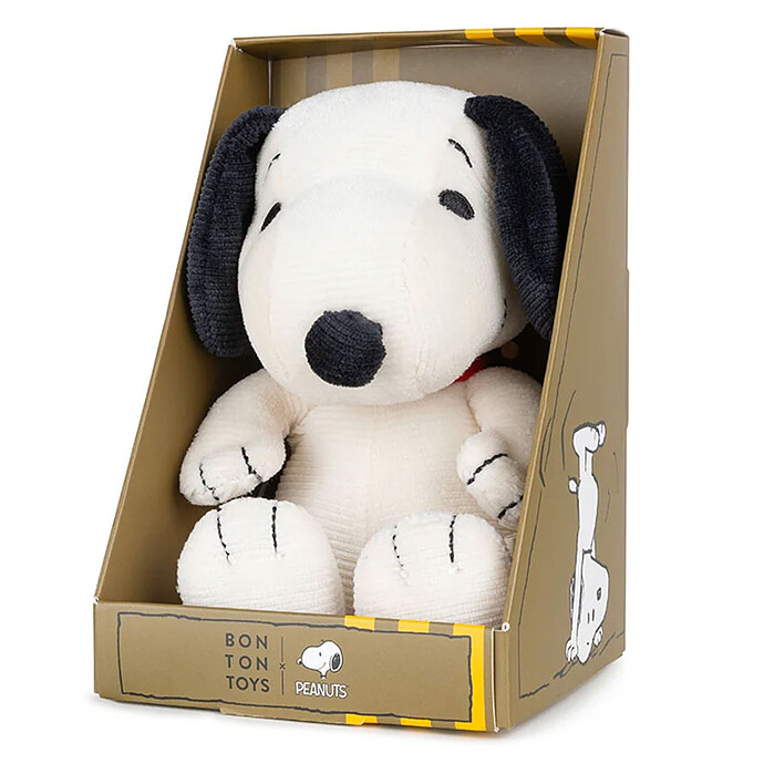 Peluche Snoopy Mini en Velours Côtelé et Boîte Cadeau Bon Ton Toys