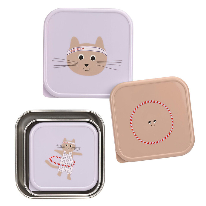 Avis Lot de 3 Petites Boîtes à Goûter Tiny Team - Chat