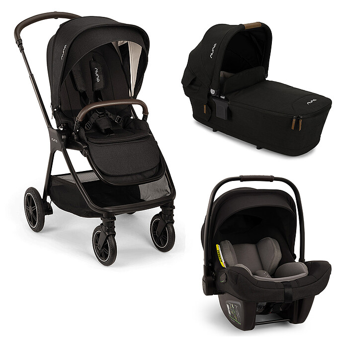 Poussette Trio TRIV next - Siège PIPA next i-Size - Nacelle LYTL - Caviar Nuna