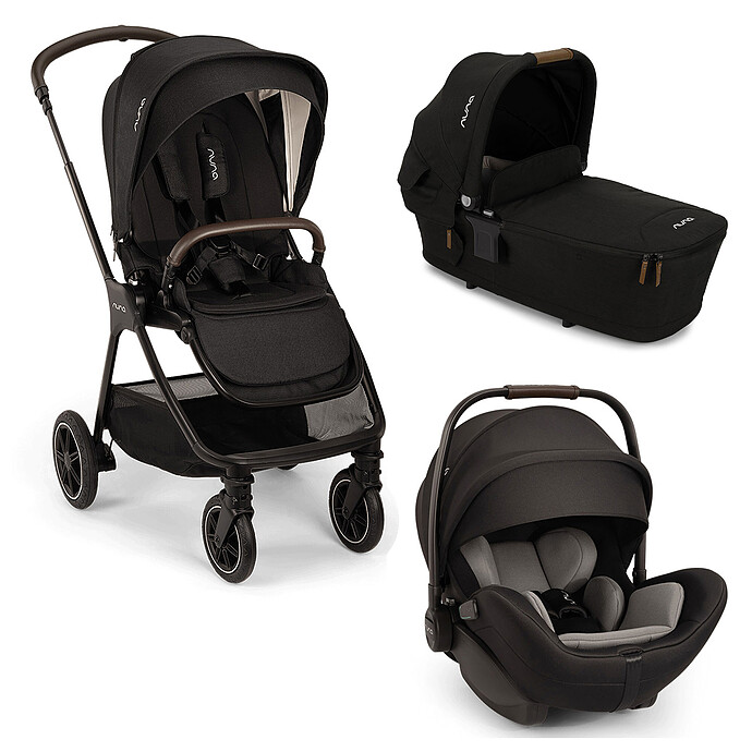 Poussette Trio TRIV next - Siège Auto ARRA Flex i-Size - Nacelle LYTL - Caviar Nuna