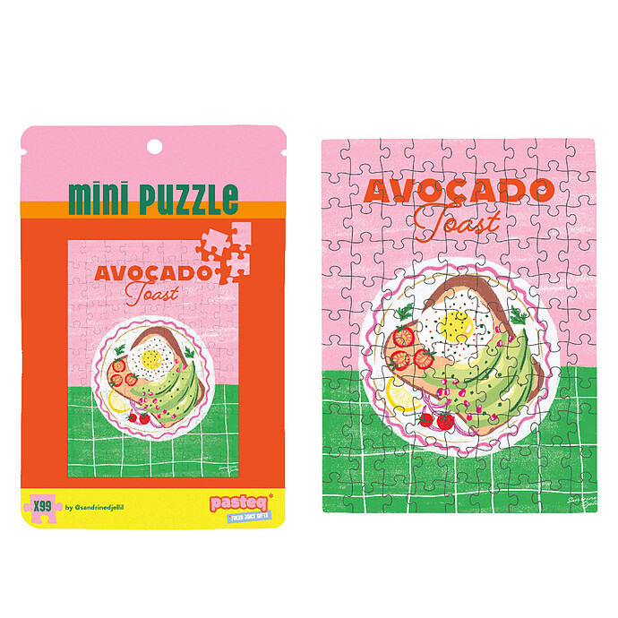 Mini Puzzle 99 Pièces - Avocado Toast Pasteq