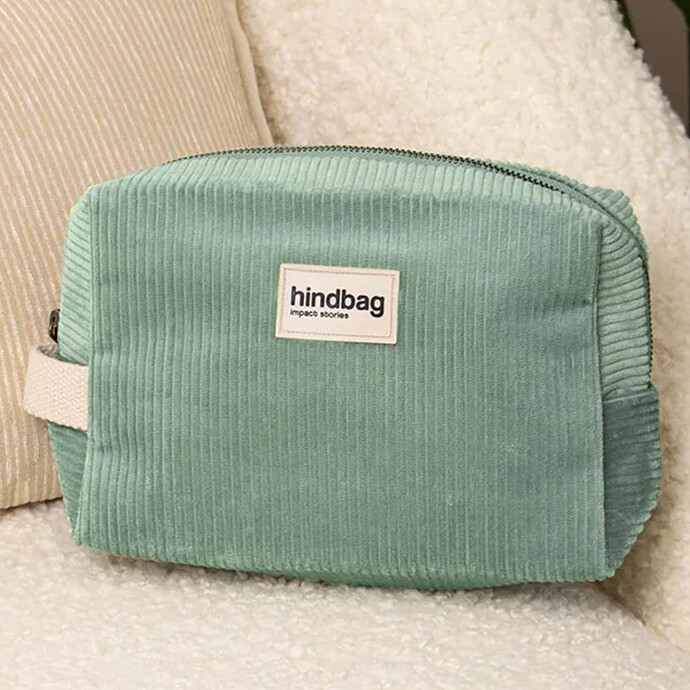 Trousse de Toilette Léon - Velours Vert d'Eau Hindbag