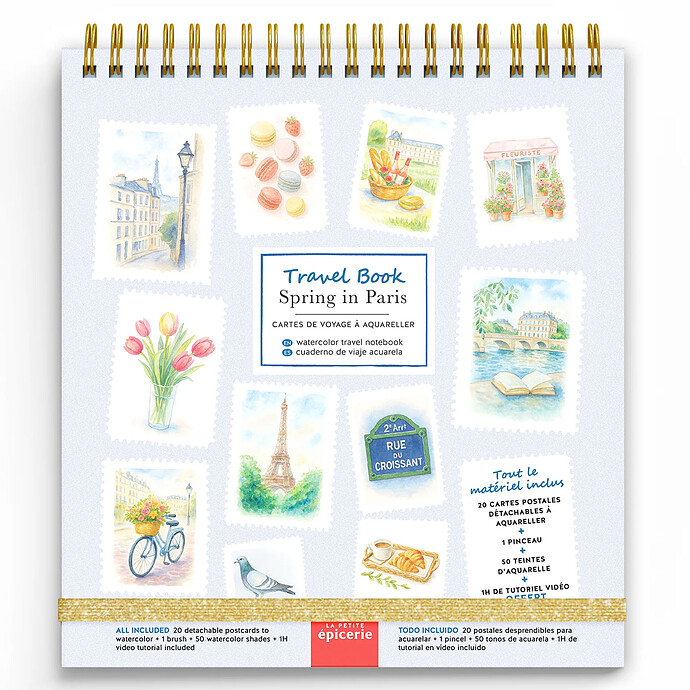 Travel Book Carnet Aquarelle - Spring in Paris La Petite Epicerie