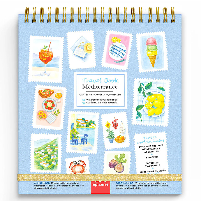 Travel Book Carnet Aquarelle - Méditerranée La Petite Epicerie