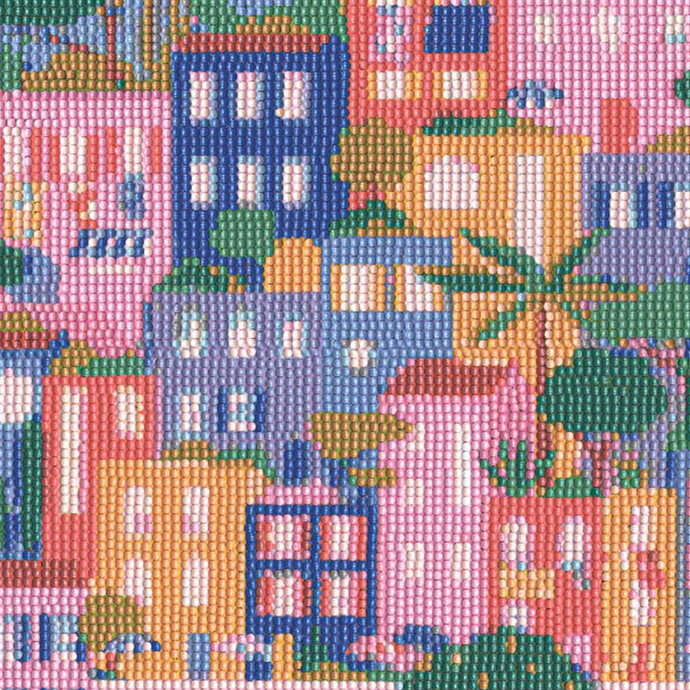 Petit Diamond Diamond Painting - Maisons Colorées pas cher