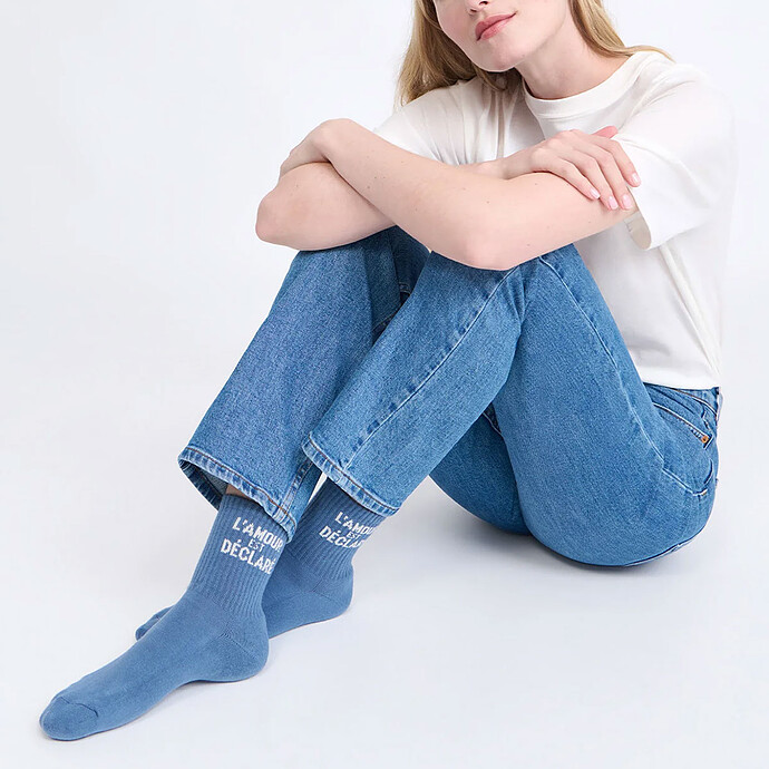 Chaussettes L'Amour est Déclaré Bleu Lac - 36/41  émoi émoi