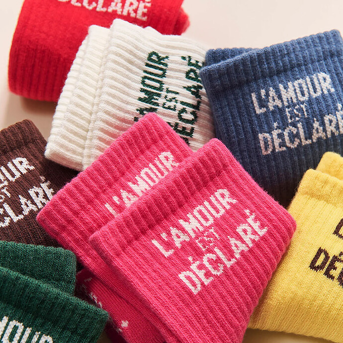 Avis Chaussettes L'Amour est Déclaré Bleu Lac - 42/46