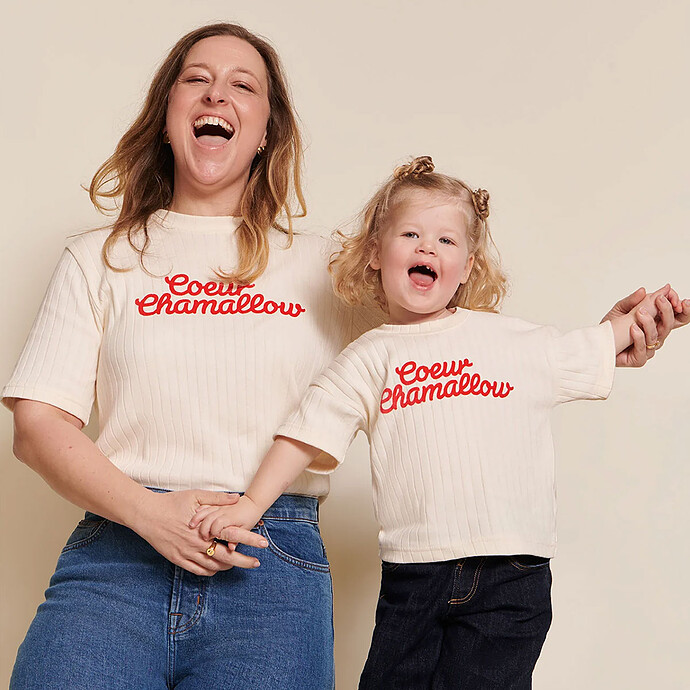 Achat T-shirt Coeur Chamallow Crème Femme - S