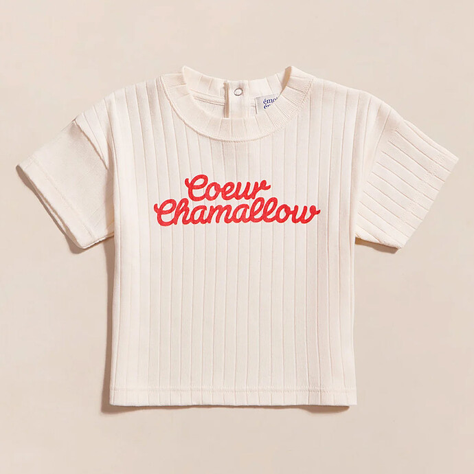 T-shirt Coeur Chamallow Crème Enfant - 2 Ans émoi émoi