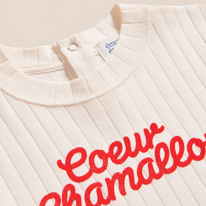 T-shirt Coeur Chamallow Crème Enfant - 2 Ans émoi émoi