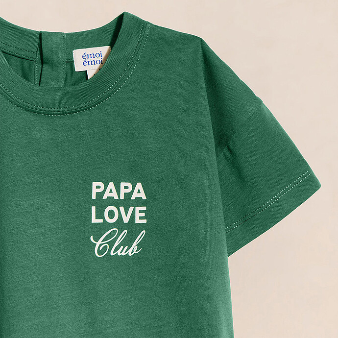 T-shirt Papa Love Club Spinach Enfant - 12 Mois émoi émoi