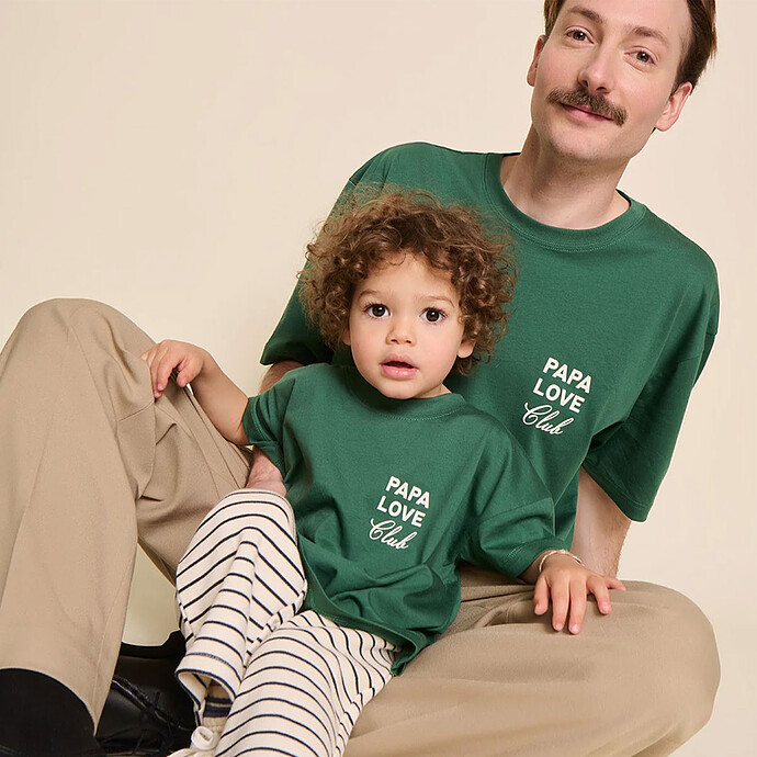 Achat T-shirt Papa Love Club Spinach Enfant - 6 Mois 