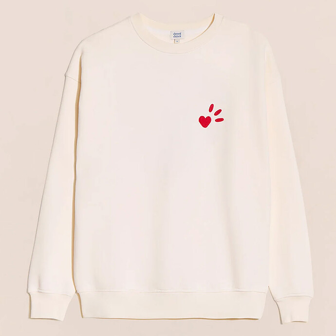 Sweat L'Amour est Déclaré Crème Rouge - XS émoi émoi