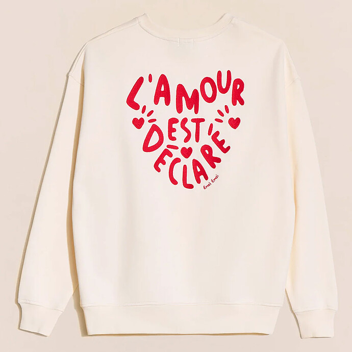 Avis Sweat L'Amour est Déclaré Crème Rouge - XS