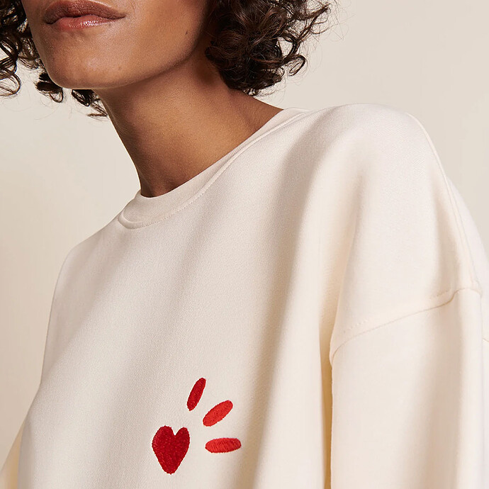 Sweat L'Amour est Déclaré Crème Rouge - XS pas cher