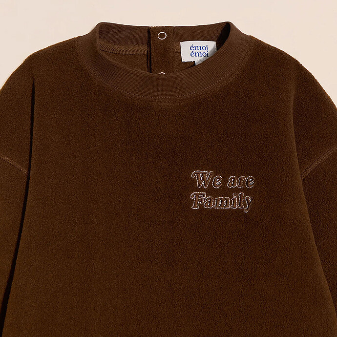 Achat Sweat Polaire Recyclée We Are Family Chocolat - 2 Ans