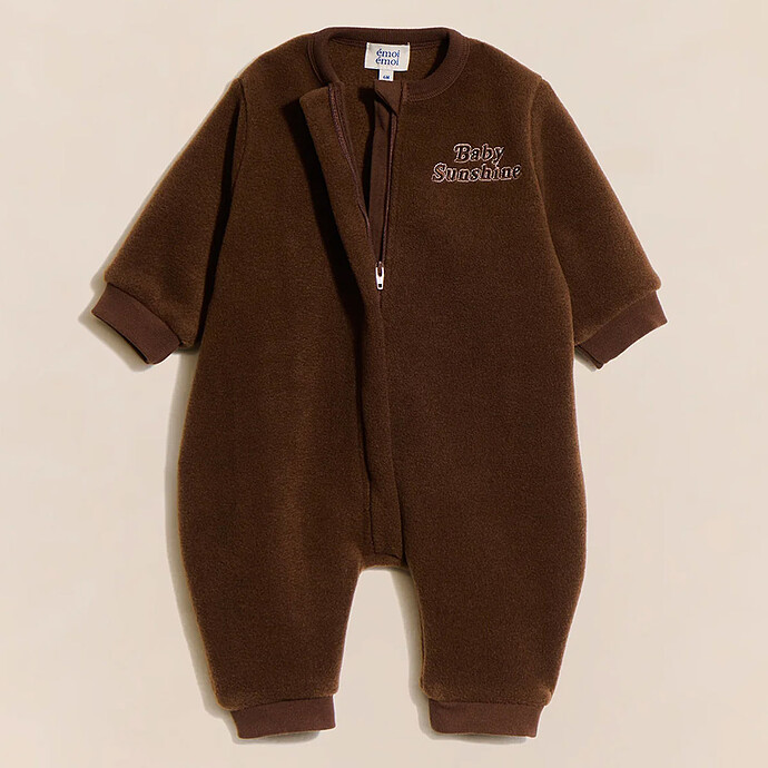 Mini Combinaison Polaire Recyclée Baby Sunshine Chocolat - 3 Mois émoi émoi