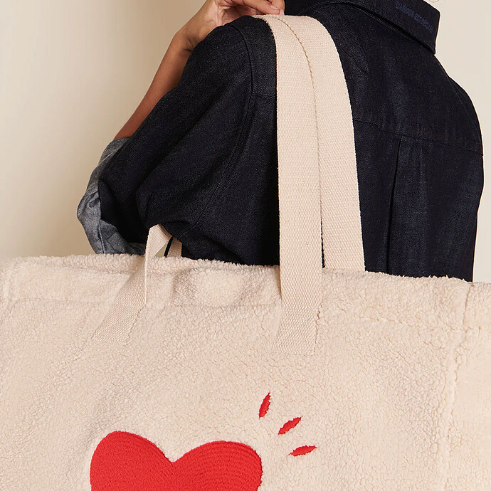 Cabas Coeur en Moumoute - Crème émoi émoi