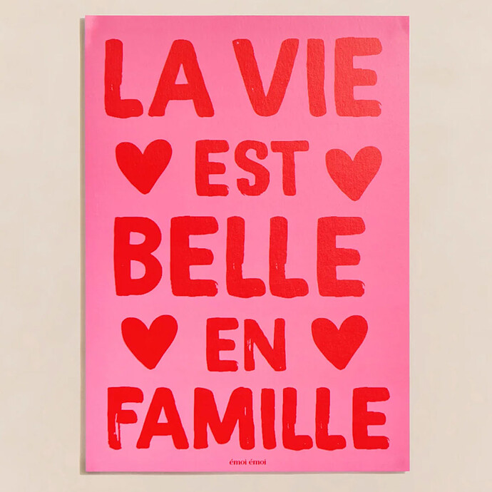 Affiche - La Vie est Belle en Famille émoi émoi