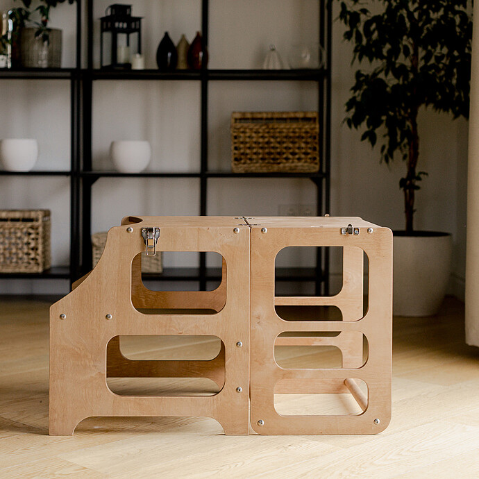 Avis Tour de Cuisine Pliable en Bouleau - Naturel