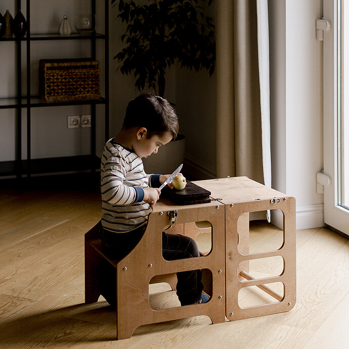 Achat Tour de Cuisine Pliable en Bouleau - Naturel