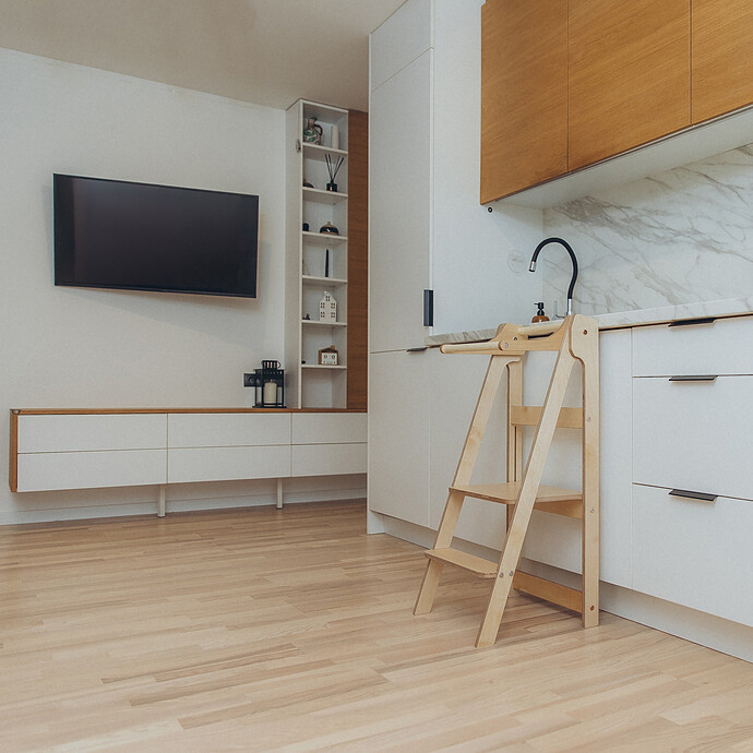 Tour de Cuisine Pliante en Bouleau - Naturel Duck Woodworks