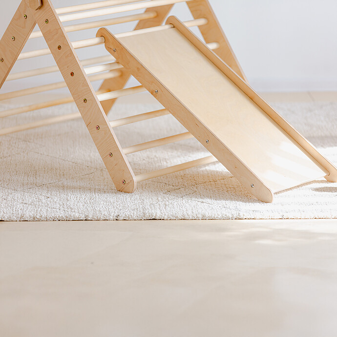 Triangle d'Escalade avec Toboggan - Naturel Duck Woodworks