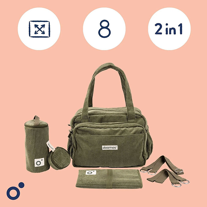 Sac à Langer Fluffy - Corduroy Kaki doomoo