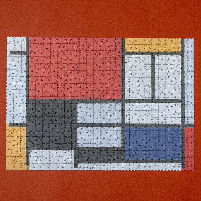 Puzzle Caixa Cub 520 Pièces - Mondrian Composition Londji