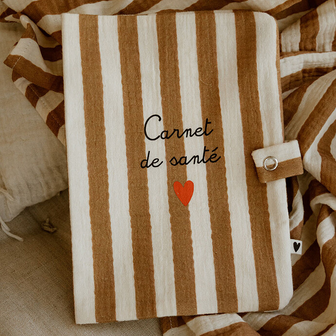 Protège-carnet de Santé - Rayures Larges Carnet de Santé Atelier Wagram