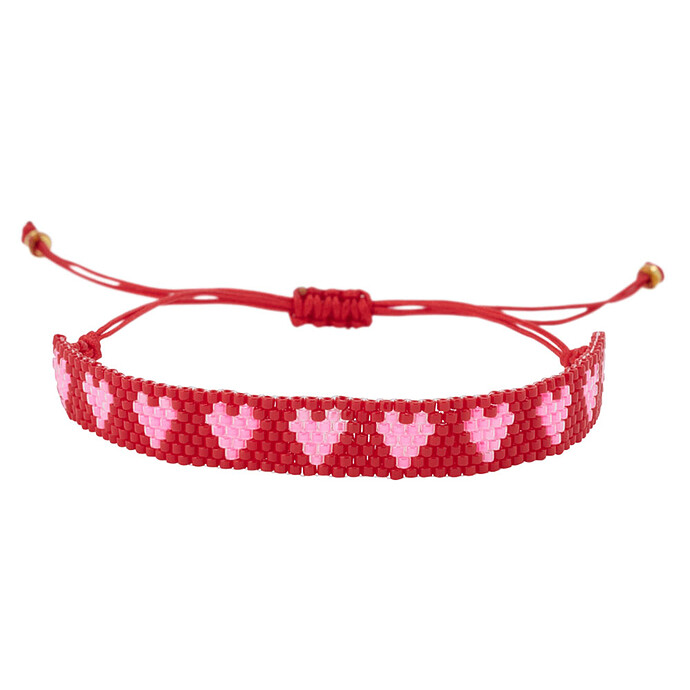 Bracelet en Perle Amour - Rouge et Rose Atelier Wagram