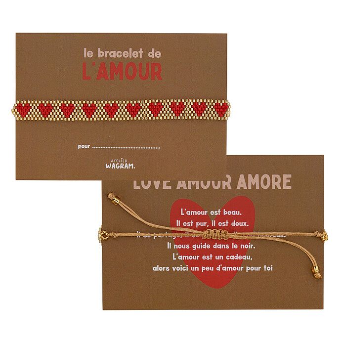 Bracelet en Perle Amour - Or et Rouge Atelier Wagram