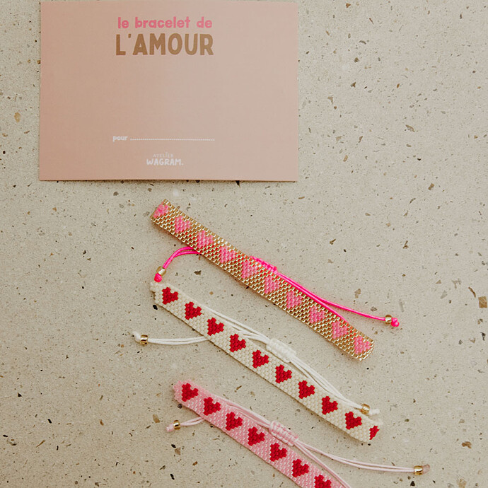 Avis Bracelet en Perle Amour - Or et Rouge