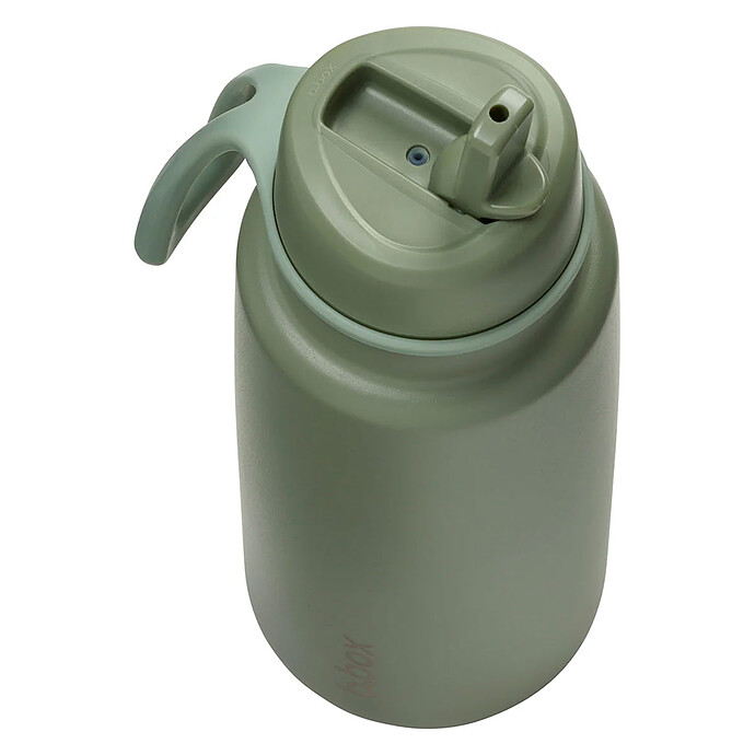 Achat Gourde Isotherme avec Paille Flip Top Olive - 1 l