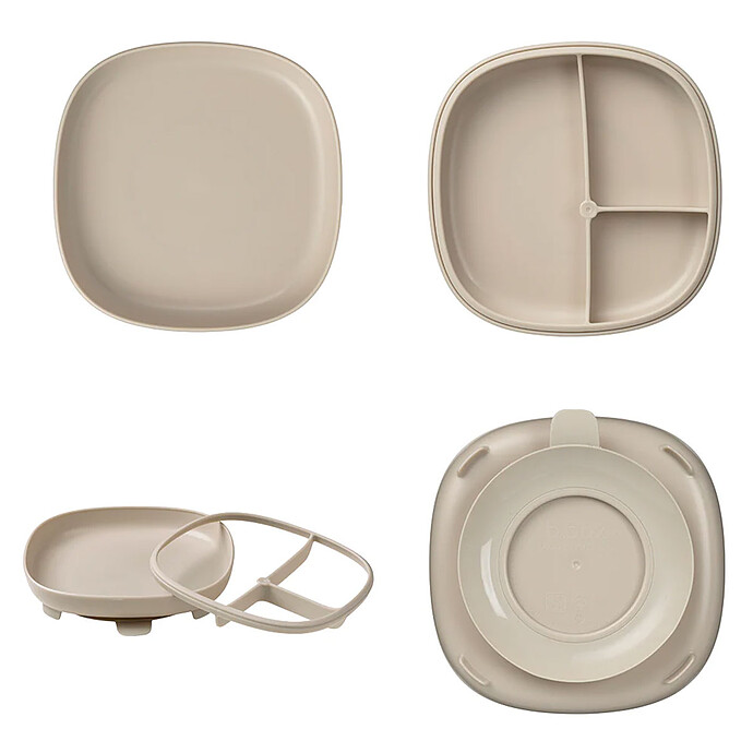 Assiette Compartimentée à Ventouse 2-en-1 - Latte b.box for kids