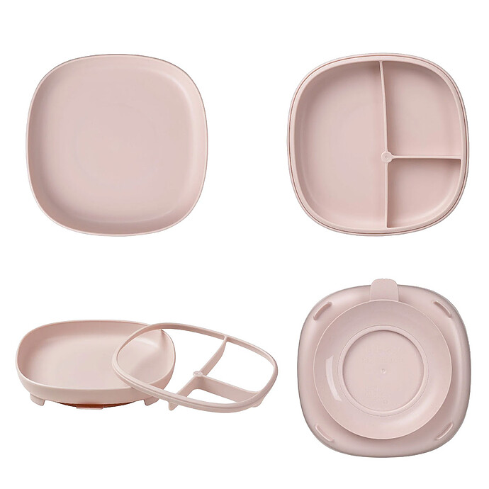 Assiette Compartimentée à Ventouse 2-en-1 - Blush b.box for kids