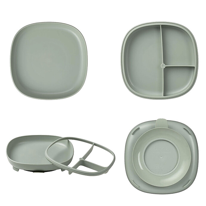 Assiette Compartimentée à Ventouse 2-en-1 - Sage b.box for kids