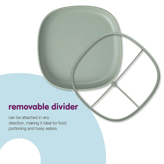 Achat Assiette Compartimentée à Ventouse 2-en-1 - Sage