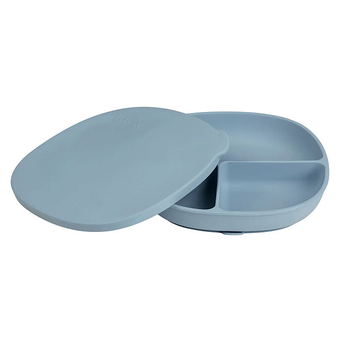 Assiette Compartimentée à Ventouse et Couvercle - Ocean b.box for kids