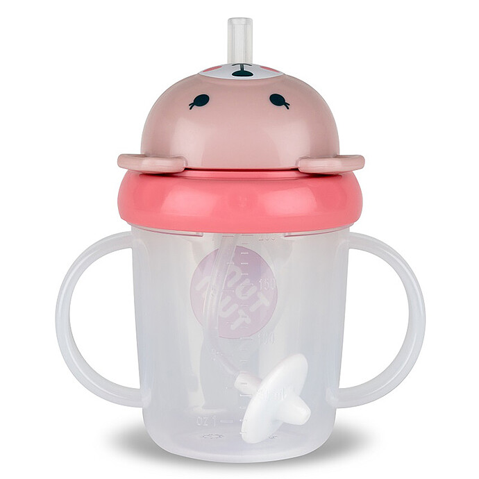 Tasse Anti-fuites et Paille Lestée V3 Ourson Rose - 200 ml TUM TUM