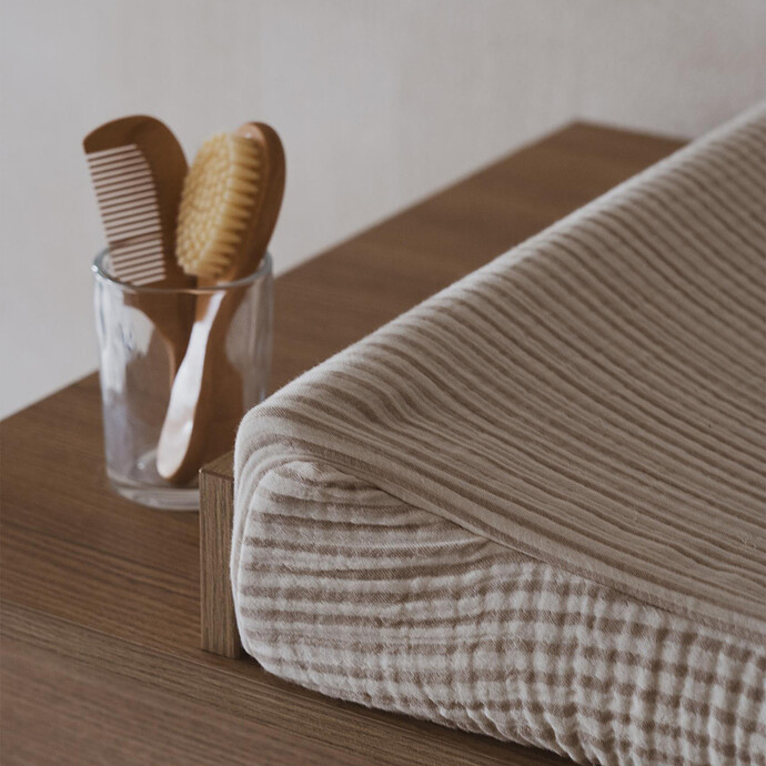 Avis Housse Matelas à Langer Natural - Stripes