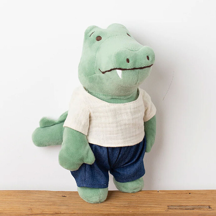 Peluche Pablo le Crocodile et son Ensemble Les Petites Choses