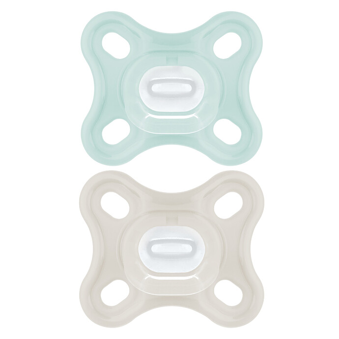 Lot de 2 Sucettes Comfort Silicone Bleu - 0/2 Mois MAM