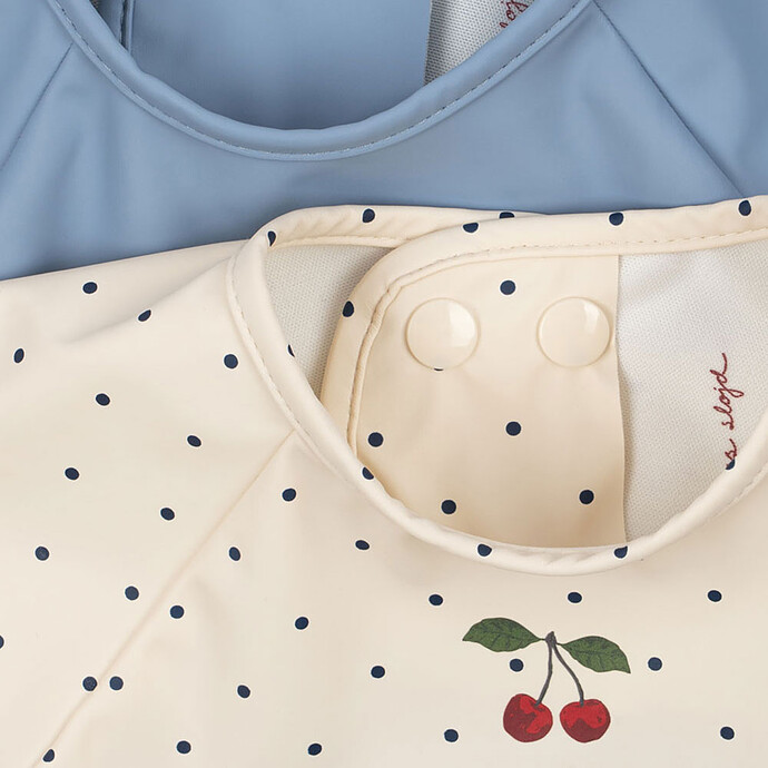Lot de 2 Bavoirs à Manches Navy Dot & Rain Washed - 6/12 Mois  Konges Sløjd